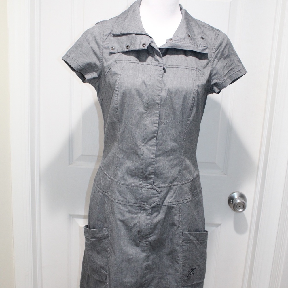 Arcteryx Blasa Dress Light Cotton Stretch Jumper Logo Womens Size 8 EUC